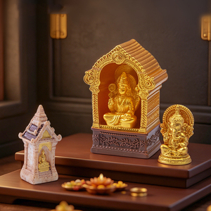 เรซิ่นไมโครแลนด์สเคป ตุ๊กตาพระพิฆเนษอินเดีย น่ารัก ตกแต่งด้วยเม็ดไม้ DIY ของตกแต่งขนาดเล็กสำหรับตั้งโต๊ะ - Product Image 1