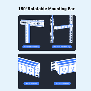 Nhà Máy 1U 8way chúng tôi phân phối điện đơn vị 19inch Hợp kim nhôm công nghiệp mỹ ổ cắm 125V PDU giá 2M 15A PDU cho tủ - Product Image 6