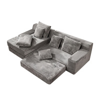 Canapé modulaire en tissu moderne et simple, canapé d'angle en L avec chaise longue, grand ensemble de fauteuils inclinables, librement combinable pour la maison