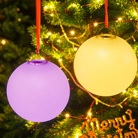 Lámpara Colgante Esférica LED RGBW Portátil de 15 cm con Clasificación IP65, con Interruptor Inferior de Metal y Anillo, para Decoración de Interiores, Exteriores, Fiestas Navideñas y Patios