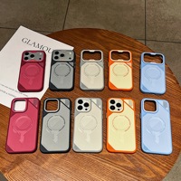 Coque de téléphone magnétique sans fil anti-collision avec cadre color block tendance pour iPhone 18 17 Pro Max 16 15 14 13 12