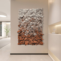 Lukisan Dinding Kulit Asli 3D Buatan Tangan Mewah untuk Dekorasi Interior Hotel Modern Karya Seni Hotel Kustom
