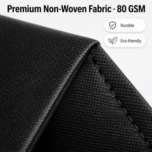 Sac fourre-tout pliable extra large en non-tissé noir durable et réutilisable, avec logo personnalisé par transfert thermique, pour courses et supermarché - Product Image 4