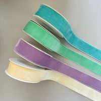 Ruban en velours simple face de 25 à 50 yards, largeur 1 pouce, en tissu satiné pour emballage cadeau, fabrication de nœuds pour cheveux, décoration de Noël