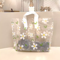 Sacs de transport souples transparents en LDPE avec logo imprimé, sacs en plastique pour l'emballage de vêtements, de sous-vêtements et de chaussures, sac à poignée soudée