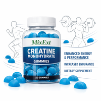 Gummies de créatine monohydrate 5000mg pour la croissance musculaire et l'augmentation de l'énergie, emballage personnalisé avec logo OEM, complément de santé pour adultes MixExt