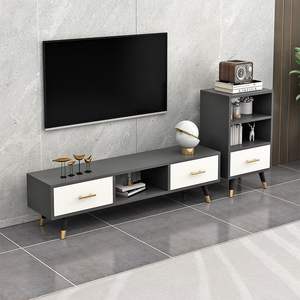 Mueble de TV moderno minimalista, soporte de TV para apartamento pequeño de estilo escandinavo con cajón y estante, muebles ligeros de lujo - Product Image 1