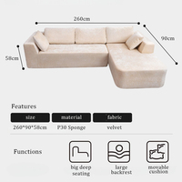 L-förmiges Kombinationssofa Vakuumverpacktes Komprimiertes Sofaset Platzsparendes Versand-Kompaktsofa-Bett