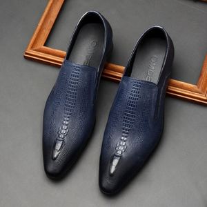 Chaussures pour hommes neuves, style britannique, en cuir véritable, à enfiler, élégantes, polyvalentes, décontractées, pour hommes - Product Image 1