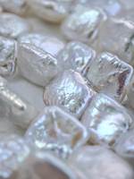Chaîne de perles baroques carrées blanches, perles en vrac pour la création de bijoux