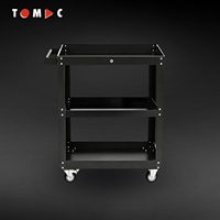 Armoire de garage roulante légère TOMAC, chariot à outils à 3 étagères, chariot utilitaire compact en acier avec roues