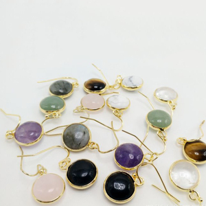 Boucles <span class=keywords><strong>d</strong></span>'oreilles pour femmes en cristal clair œil de tigre B1501, charme en améthyste, labradorite, pierre précieuse, <span class=keywords><strong>boucle</strong></span> <span class=keywords><strong>d</strong></span>'<span class=keywords><strong>oreille</strong></span> à crochet, luxe - Product Image 2