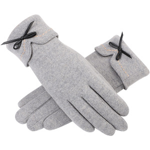 Colorful Bowknot Winter Lady Women <strong>Wool</strong> Touch Screen <strong>Gloves</strong> - Product Image 4