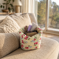 Trousse de Maquillage en Coton Faite Main à Motif Bonbons avec Fermeture Éclair, Organisateur de Maquillage Mignon, Rangement de Vanité, Idéal pour les Vacances, Logo Personnalisé, pour les Amoureux du Maquillage