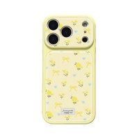 Nouvelle coque de téléphone tendance style Ins avec nœud floral jaune pour iPhone 18 Pro Max, 17, 16, 15, 14 – Housse de protection anti-chute mignonne pour femmes