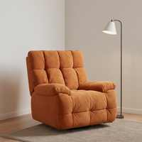 Fauteuil inclinable manuel pivotant au design moderne, une place, rembourré en mousse, en tissu confortable, pour salon et chambre à coucher