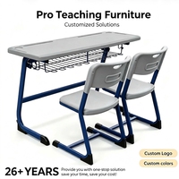 Ensemble de bureau et chaise double pour étudiants de haute qualité, table d'étude moderne à 2 places, mobilier scolaire pour salle de classe