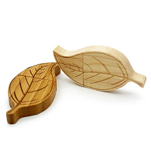 Memoria usb con forma de hoja de arce de bambú <span class=keywords><strong>para</strong></span> regalo de <span class=keywords><strong>boda</strong></span>, memoria usb de madera con diseño y caja de madera, <span class=keywords><strong>2022</strong></span> - Product Image 3