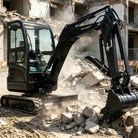 Mini Excavator CE 1 Ton, Mesin Penggali Kecil untuk Dijual, Harga Grosir, Pasokan Langsung Pabrik untuk Pasar Uni Eropa, Penggunaan Konstruksi dan Pertanian