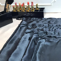 Grand sac pochette en satin de soie noir avec logo personnalisé de luxe de haute qualité sac à poussière à cordon pour sacs à main pour sacs à perruques emballage de cheveux