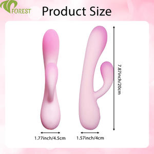 Doppelschichtiger Silikon-Gel-Stimulator G-Punkt <span class=keywords><strong>Mini</strong></span>-Vibrator Massagegerät Klitoris-Stimulator Weibliches Masturbationsspielzeug USB-Aufladbar - Product Image 2