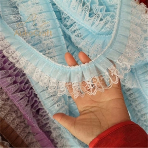 Pita renda bordir organza berlipit 5cm, aksesoris pakaian DIY, hiasan, untuk kostum, sprei, jahitan, dan hiasan tekstil. - Product Image 5