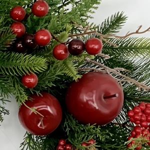 MEICHUANGHUI PVC Chirsmas Garland Wreathパインコーン付き卸売LEDフロントドア用フルーツChirsmasデコレーションウィンドウ - Product Image 2
