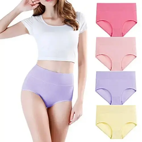 New Arrival Amazon Hot Sale Low Waist Knickers Women's Panties Full Coverage Breathable Brief Womens Cotton Underwear