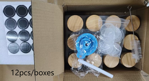 מארז 12 ו-24-pack 100 צנצנות תבלין זכוכית עם כובע בורג עץ ובבמבוק כובע מלח מותאם אישית אחסון צנצנות - Product Image 6