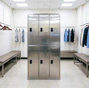 Casier vestiaire étanche en HPL assemblé avec serrure à <span class=keywords><strong>code</strong></span>, en acier inoxydable 304 durable pour salle de sport, piscine et spa - Product Image 1