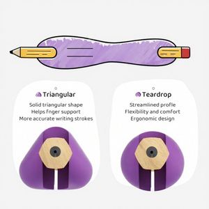 Agarraderas de Silicona para Lápices para Niños y Adultos, Ayuda Ergonómica para la Escritura, Soporte de Doble Extremo para una Postura Correcta al Agarrar el Lápiz - Product Image 2