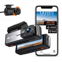 Caméra de tableau de bord avec écran de 3,59 pouces, moniteur de stationnement, caméras de véhicule, WiFi, GPS, double objectif, DVR de voiture, ADAS, caméra de tableau de bord 4K, caméra de voiture