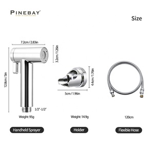 PINEBAY аксессуар для ванной комнаты хромированный пластиковый магнитный Набор для биде с распылителем для смесителя с одной холодной водой - Product Image 6