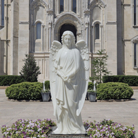 Statues d'anges gardiens grandeur nature en marbre sculpté, style européen, pour l'extérieur, avec garantie d'un an