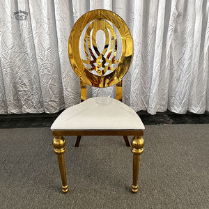 Silla de Boda Moderna de Lujo en Acero Inoxidable Dorado para Comedor, Sala de Estar, Eventos, Muebles Comerciales para Hoteles - Product Image 6
