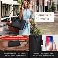 Pu En Cuir Ordinateur Portable Sac À Main Ordinateur Portable Sac Fourre-Tout avec USB Port