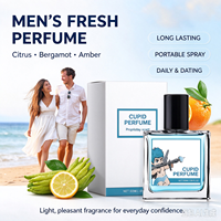 Eau de parfum florale longue durée pour homme, flacon carré en verre portable, spray corporel pour les rendez-vous et l'usage quotidien