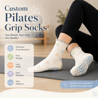 Chaussettes de Pilates antidérapantes à volants de haute qualité, chaussettes personnalisées antidérapantes pour le Pilates et le yoga