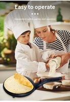 Crêpière Électrique Antiadhésive, Plancha pour Pancakes et Pizzas du Petit-Déjeuner, Facile à Nettoyer pour la Maison