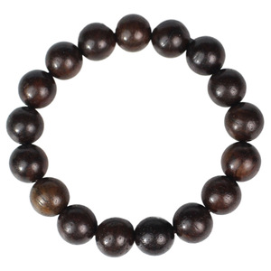 Black Wood <b>Beaded</b> <b>Bracelet</b> 12mm Single Strand Unisex Fashion Jewelry - Product Image 5