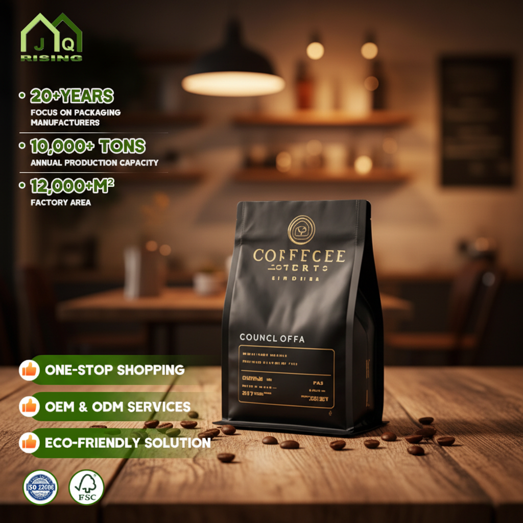 Bestselling Recyclable Packet Empty Bag With Zipper Top Custom Printed Flat Bottom Kraft Paper Coffee Beans Packaging Bags
