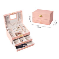 Boîtes à bijoux rectangulaires modernes de luxe Xinxing, boîte à collier, boîte à bagues, boîte à boucles d'oreilles, rangement verrouillable, vente en gros, cuir