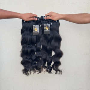 Paquetes de cabello liso ondulado de templo indio crudo puro 613 paquete de tejido de cabello rubio recto estilo de onda Natural sin procesar - Product Image 1