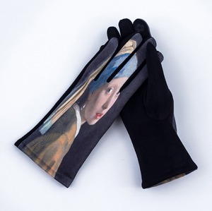 Mujeres <span class=keywords><strong>Van</strong></span> <span class=keywords><strong>Gogh</strong></span> Almendro flor noche estrellada pintura al óleo guantes de impresión sublimada con pantalla táctil - Product Image 5
