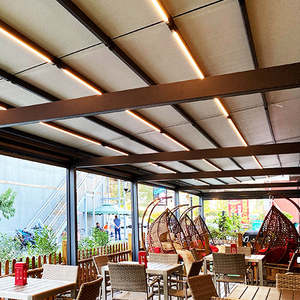 Pérgola impermeable Pérgola parasol Techo retráctil exterior Pérgola retráctil eléctrica de aluminio - Product Image 6