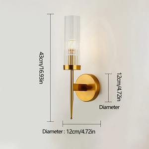Elegante Aplique de Pared Dorado con Pantalla de Vidrio, Lámpara LED Moderna para Decoración de Sala de Estar y Dormitorio, Fácil de Instalar - Product Image 5