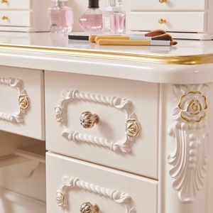 European-style <strong>Dressing</strong> <strong>Table</strong> 2025 Master Bedroom Vanity <strong>Table</strong> Instagram Solid Wood <strong>Princess</strong> Style Luxurious for Wedding - Product Image 4