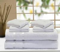 White 100% Cotton Bath Towel Set Quick Dry Absorbent Solid Color Hotel Spa Massage Towels