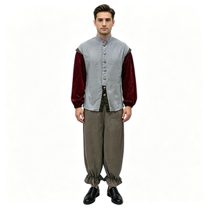 Costume da Contadino Medievale Rinascimentale per Uomo, Camicia con Maniche a Sbuffo e Pantaloni per Spettacoli Teatrali e Rievocazioni Storiche - Product Image 2