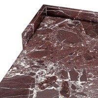 Meubles en pierre naturelle au design moderne de luxe Rosso Levanto Table basse en marbre rouge avec plateau en pierre